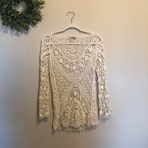 Forever 21 Crochet Tunic Top sz S